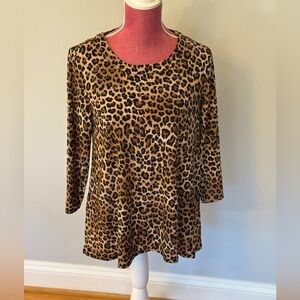 Women’s size Small Anne Klein Leopard Print Top NEW WITH TAGS